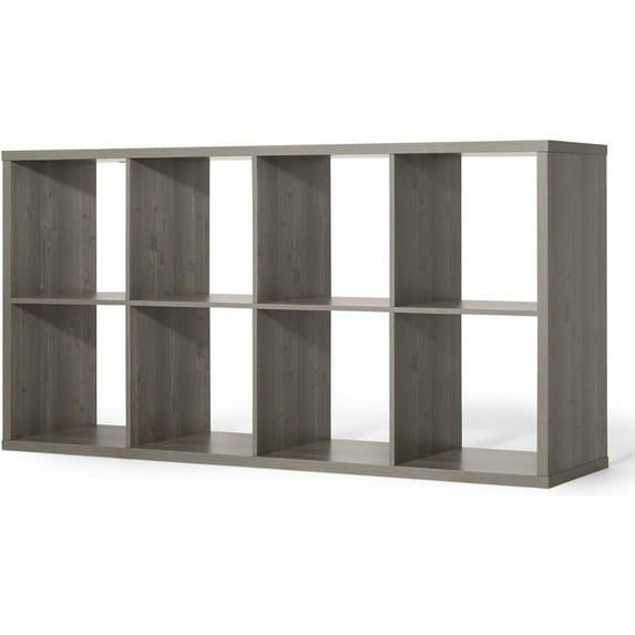 CAPHAUS Sturdy Room 13-Inch Cube Storage Organizer Shelf, with Extra Thick Exterior Edge, Open Storage Shelf Divider, Bookcase, 6-Cube / 8-Cube / 9-Cube, Colors Available in Rustic Grey Oak and White
