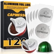 CAPMESSO Espresso VertuoLine Aluminum Foil Lids 63mm Cover Vertuo Pods Sticker Seals 120pcs