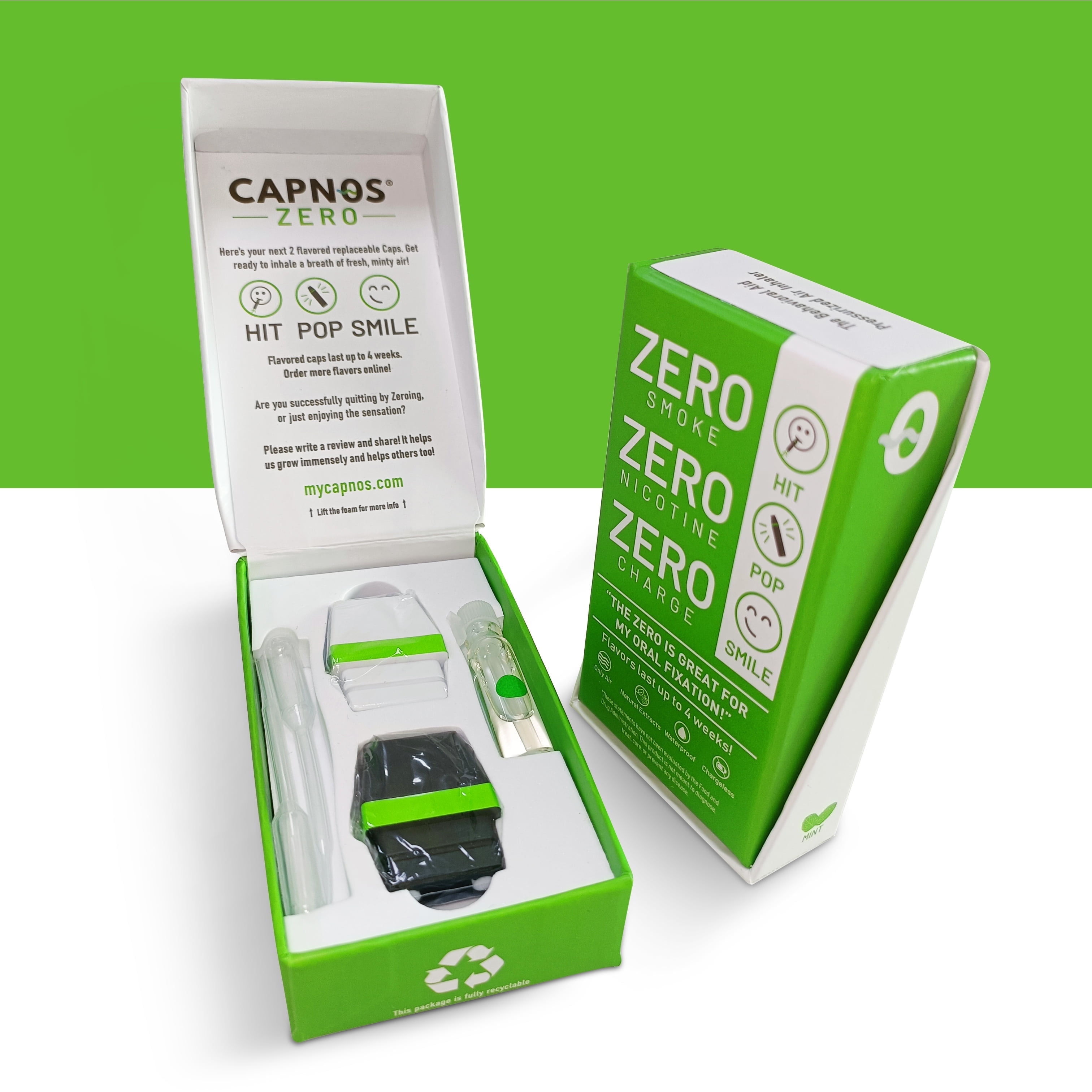 CAPNOS | Peppermint Cap Pack – 2 Replacement Caps + FlavorVial