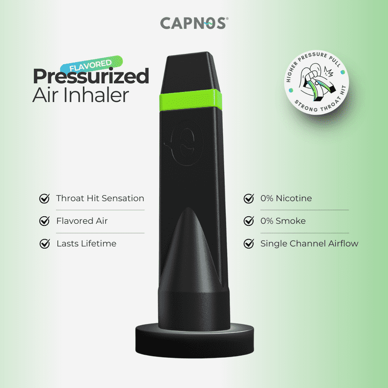CAPNOS ZERO | Peppermint Flavored Air Inhaler, 0% Nicotine | Pressurized  Draw & Bold Throat Hit HSA/FSA Eligible - Walmart.com