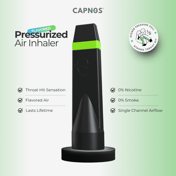 CAPNOS ZERO | Peppermint Flavored Air Inhaler, 0% Nicotine | Pressurized Draw & Bold Throat Hit