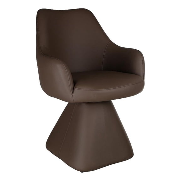 Inspire Contemporary Faux Leather Dining/Accent Chair with Swivel - Brown