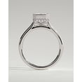 thumbnail image 1 of CAPRICARATS 3.00Ct Lab Grown Radiant Diamond Bezel Set Ring, Hidden Halo Cathedral, 10K White Gold, 1 of 6
