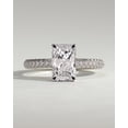 thumbnail image 1 of CAPRICARATS 3.00Ct Radiant Cut Lab Grown Diamond Triple Pave Ring, Hidden Halo, 10K White Gold, 1 of 6