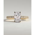 thumbnail image 1 of CAPRICARATS 3.00Ct Radiant Cut Moissanite Engagement Ring, Hidden Halo & Pave Band, 10K Yellow Gold, 1 of 5
