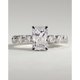 thumbnail image 1 of CAPRICARATS 3.00Ct Radiant Cut Moissanite Engagement Ring, Round Pave Hidden Halo, 14K White Gold, 1 of 5