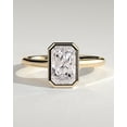 thumbnail image 1 of CAPRICARATS 3.00Ct Radiant Cut Moissanite Solitaire Engagement Ring, Open Cathedral, 10K Yellow Gold, 1 of 5