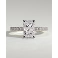 thumbnail image 1 of CAPRICARATS 3.00Ct Radiant Lab Grown Diamond Engagement Ring, Hidden Halo Pave Band, 10K White Gold, 1 of 6