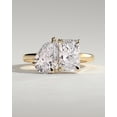 thumbnail image 1 of CAPRICARATS 3.30Ct Pear & Radiant Cut Moissanite Toi et Moi Engagement Ring, 18K Yellow Gold, 1 of 5