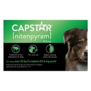 CAPSTAR (Nitenpyram) Fast-Acting Oral Flea Treatment for Large Dogs (over 25 lbs), 6 Tablets, 57 mg