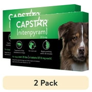 (2 pack) CAPSTAR (Nitenpyram) Fast-Acting Oral Flea Treatment for Large Dogs (over 25 lbs), 6 Tablets, 57 mg