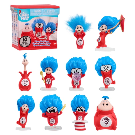 Dr. Seuss Cat in the Hat Mini Collectible Figures, 10 Collectible Figure Sets, for Kids Ages 3 and up
