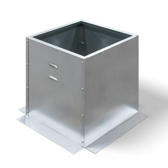 CAPTIVE-AIRE Exhaust Fan Roof Curb- 19.5” square x 20” high, 18 gauge galvanized steel construction, vented bolt together flat roof curb (19.5" square)