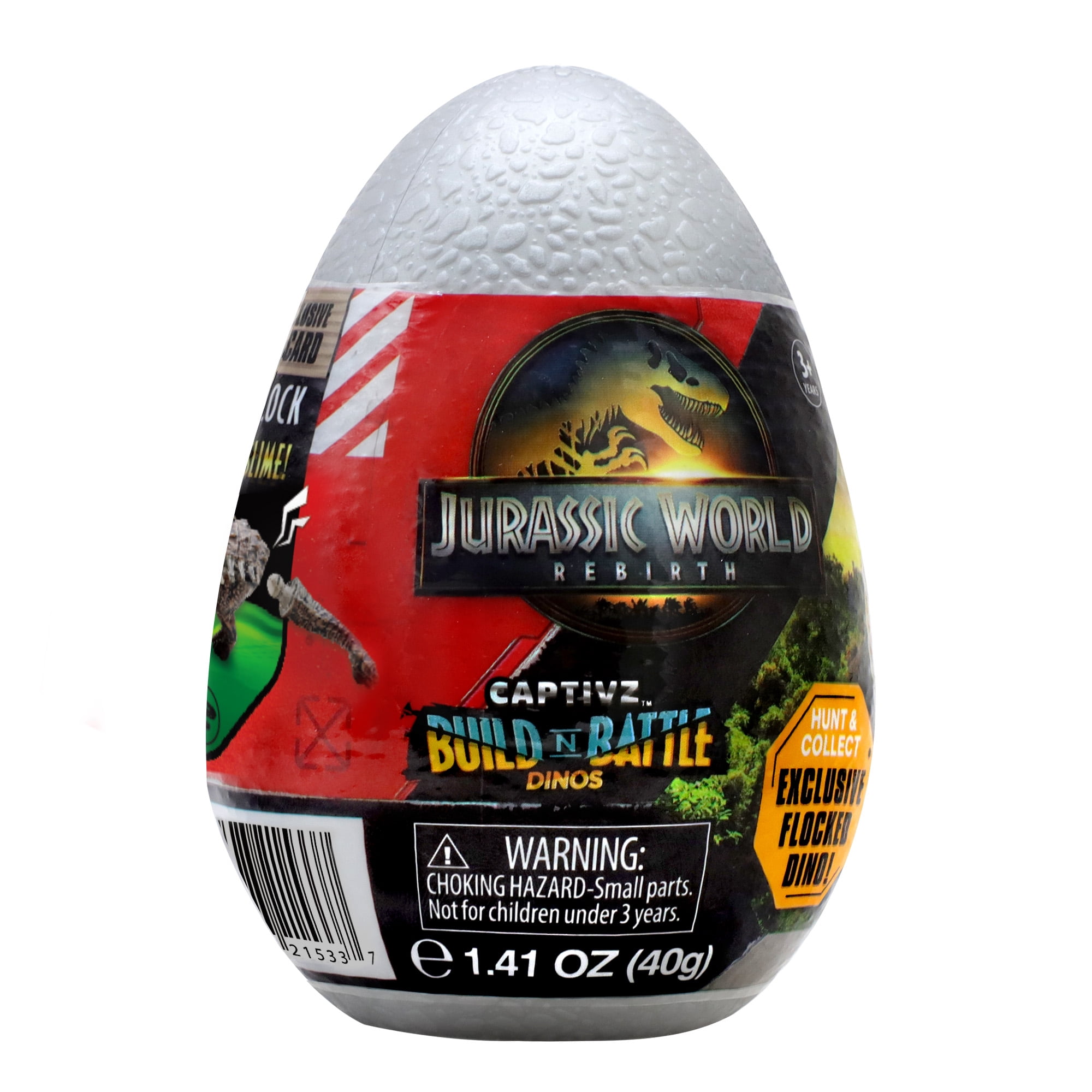 Jurassic World Rebirth Captivz Slime Egg Dinosaur Collectible Flocked Exclusive Ages 3+