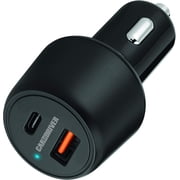 Car and Driver Dual-Port Car Charger, USB-A and USB-C Ports, Fast-Charging Cigarette-Lighter Adapter, Compatible with Android and iPhone Models, Tablets, and Laptops