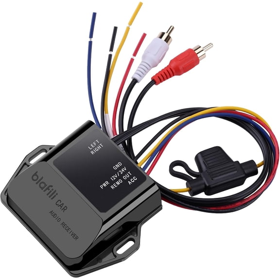 CAR Bluetooth 5.2 Receiver aptX Adaptive, aptX HD, AAC, SBC 12V/24V Compatible, Remote Trigger, Stereo RCA Output Wireless A2DP Adapter for Car, Truck, Marine, Powersport Audio Systems