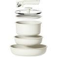 thumbnail interactive-video image 1 of Carote Nonstick Detachable Pots and Pans Set, 6 Pieces Induction Cookware Set, Oven/Dishwasher Safe, Easy for Storage, White Granite, 1 of 8