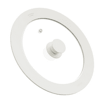 Carote Silicone Universal Lid, Pots and Pans Covers, Suitable for 9.5" 10" 11" Cookware, Silicone Cooking Utensils with Steam Ventilation, Silicone Knob, White