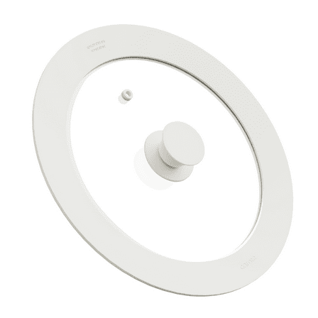 Carote Silicone Universal Lid, Pots and Pans Covers, Suitable for 9.5" 10" 11" Cookware, Silicone Cooking Utensils with Steam Ventilation, Silicone Knob, White