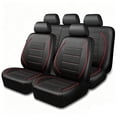 thumbnail image 1 of CAR GRAND Faux Leather car seat covers full set breathable universal fit airbag compatible car, SUV, truck and van red, 1 of 8
