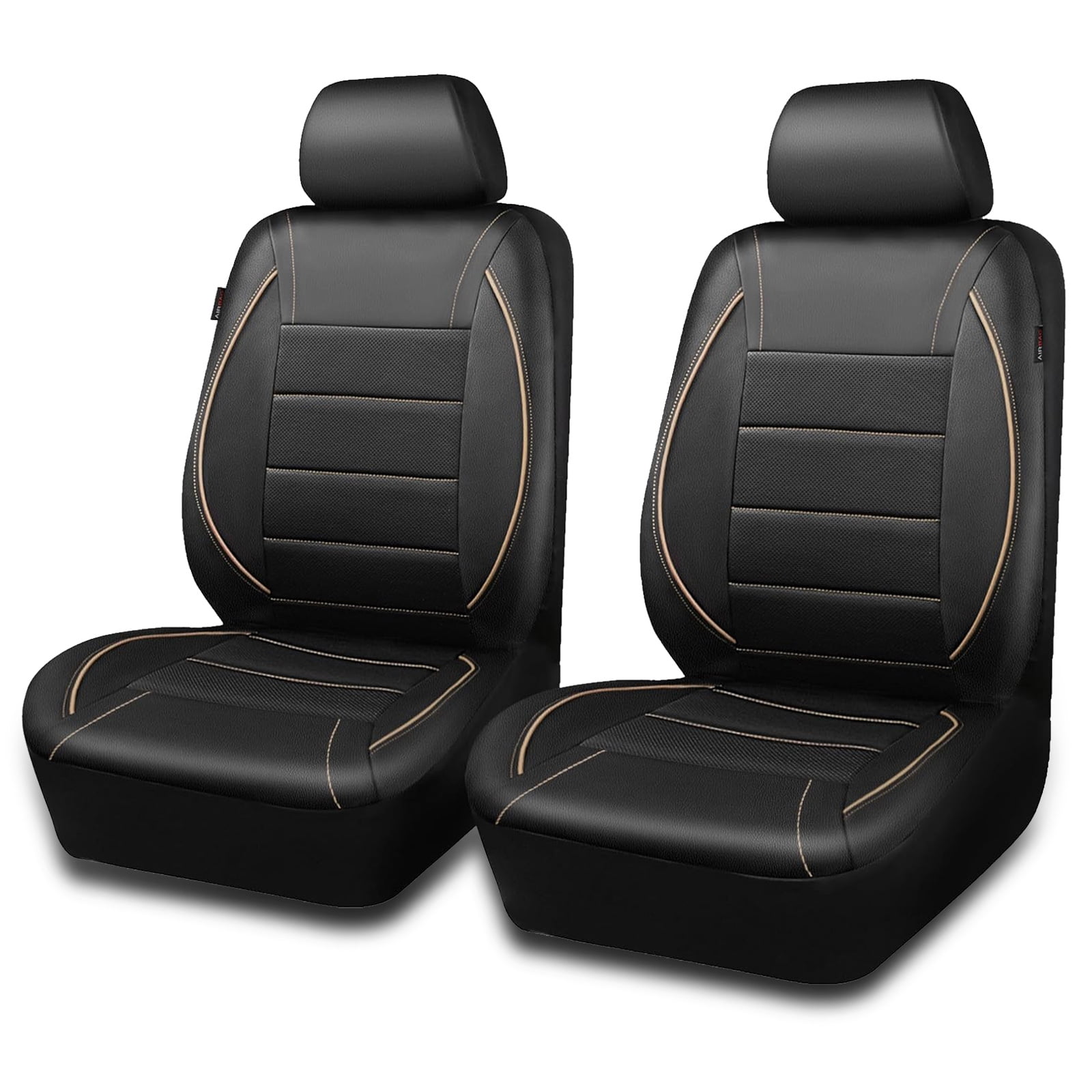 CAR GRAND Faux Leather car seat covers breathable universal fit airbag compatible car, SUV, truck and van