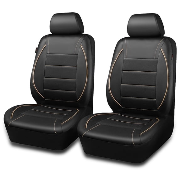 CAR GRAND Faux Leather car seat covers breathable universal fit airbag compatible car, SUV, truck and van