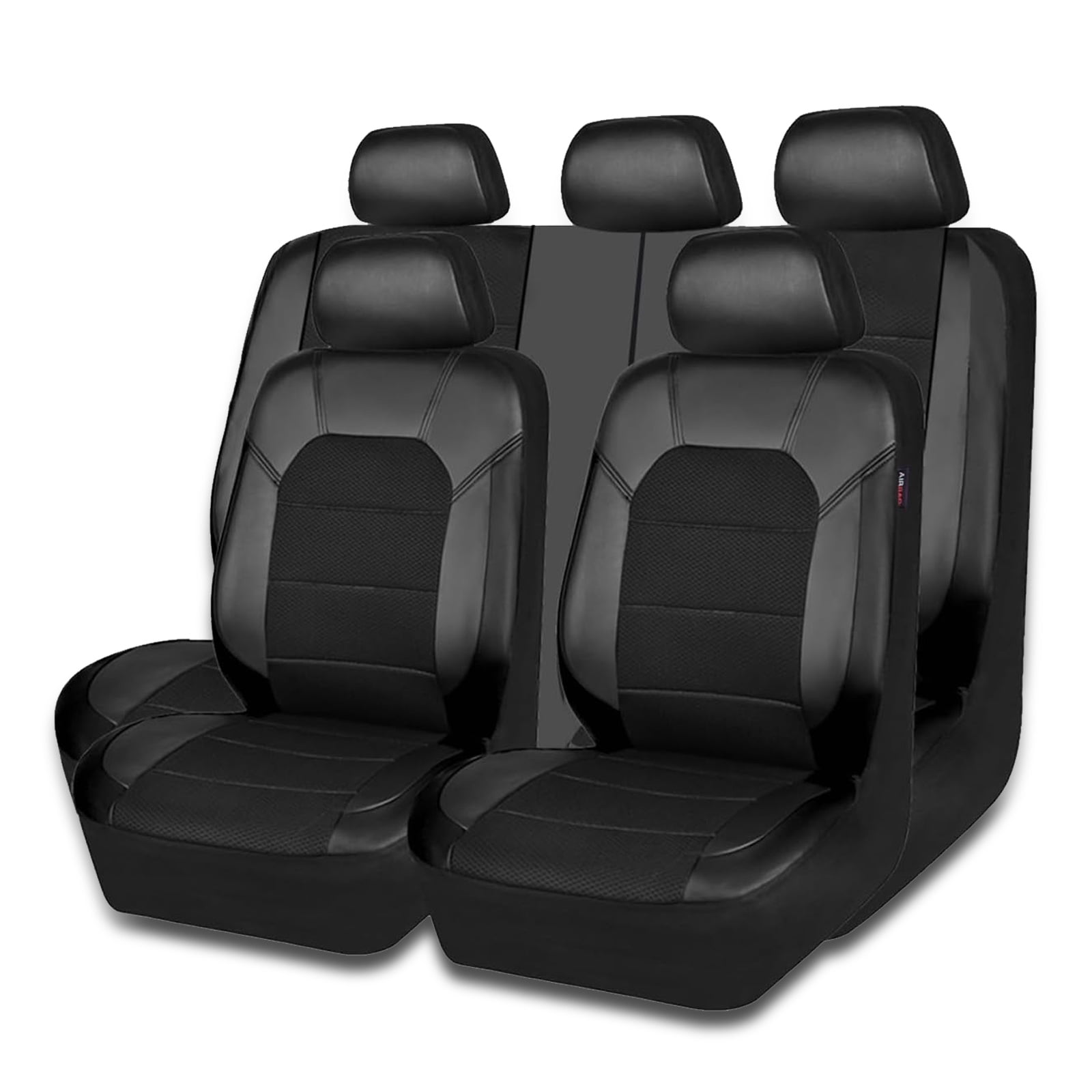CAR GRAND Leather car seat covers air mesh breathable universal fit airbag compatible car, SUV, truck and van
