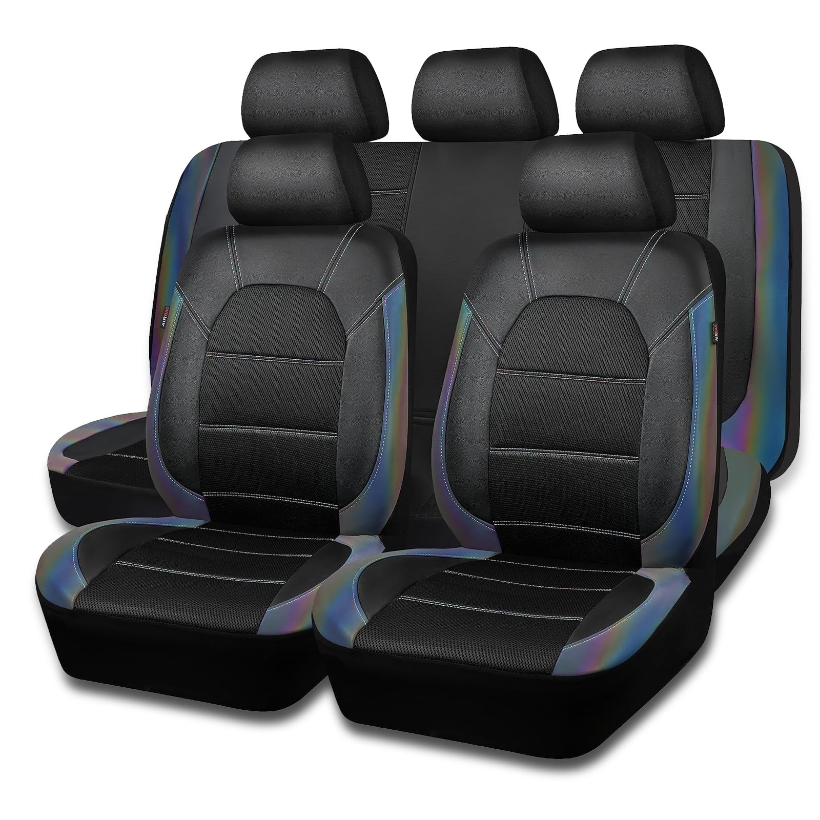 CAR GRAND Leather car seat covers air mesh breathable universal fit airbag compatible car, SUV, truck and van