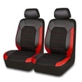 thumbnail image 1 of CAR GRAND Leather car seat covers front pair air mesh breathable universal fit airbag compatible car, SUV, truck and van red, 1 of 8