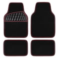 thumbnail image 1 of CAR GRAND Premium Carpet Car Mats Front & Rear Non-slip Waterproof All Season All Weather Automotive Floor Mats Black Red, 1 of 7