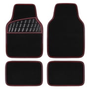 CAR GRAND Premium Carpet Car Mats Front & Rear Non-slip Waterproof All Season All Weather Automotive Floor Mats Black Re