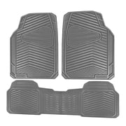 CAR GRAND Rubber Car Floor Mats, All Season All Weather Waterproof Automotive Mats Full Set 4 Pieces, Trim to Fit for Ca