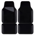 thumbnail image 1 of CAR GRAND Waterproof Faux Leather Carpet Car Floor Mats Universal Fit Anti-Slip Nibbs PVC Back Driver Heel Pad SUV, VAN Sedan Truck Set of 4 Pieses All Black, 1 of 7