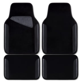 CAR GRAND Waterproof Faux Leather Carpet Car Floor Mats Universal Fit Anti-Slip Nibbs PVC Back Driver Heel Pad SUV, VAN Sedan Truck Set of 4 Pieses All Black