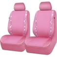 thumbnail image 1 of CAR GRAND Bling Car Seat Covers Front Pair, Shining Rhinestone Diamond Waterproof Faux Leather, Universal Fit Automotive Glitter Crystal Sparkle Strips for Cute Women Girl, solid pink, 1 of 7