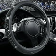 CAR PASS Bling Diamond Leather Steering Wheel Cover Sparkly Crystal