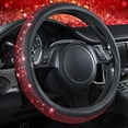thumbnail image 1 of CAR GRAND Red Diamond Black Leather Steering Wheel Cover, with Bling Crystal Rhinestones Universal Fit 14" 1/2-15" Crystal Glitter for Women Sparkle Girl Fit Suvs,Vans,Sedans,Cars,Trucks, Red Diamond, 1 of 9