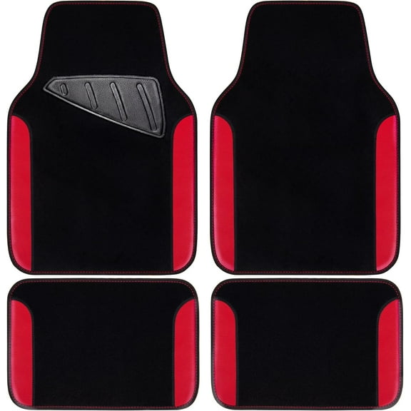 CAR PASS Waterproof Car Floor Mat, Universal Fit Car Mats with Driver Heel Pad, Leather Car Carpet, Anti-Slip Nibbed Backing Floor Mats for SUV, Vans,Sedan,Truck, Automotive Set for Women (Orange)