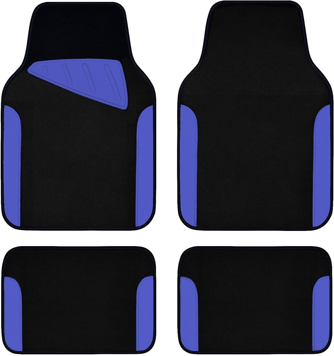 Universal Car Floor Mats For Ford Ka – Black Carpet With Yellow Trim (4-Piece Set)