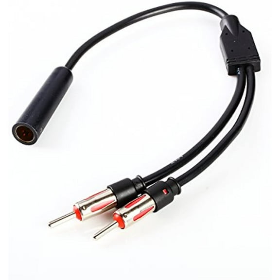 CAR RADIO STEREO ANTENNA SPLITTER Y ADAPTOR 1 FEMALE MOTOROLA TO 2 MALE PLUG