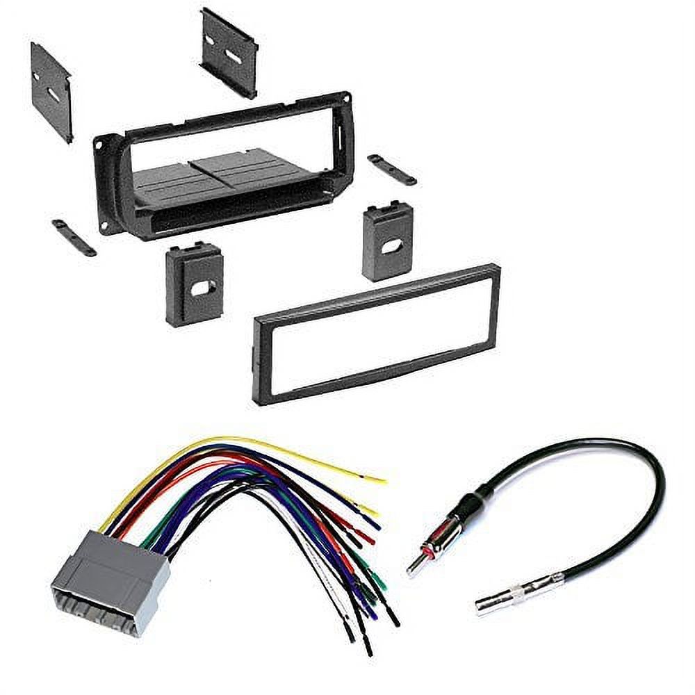 CAR STEREO RADIO KIT DASH INSTALLATION TRIM BEZEL W ANTENNA & WIRING HARNESS FOR SELECT CHRYSLER JEEP AND DODGE VEHICLES 2002 -2010 - image 1 of 1
