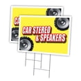 thumbnail image 1 of CAR STEREO & SPEAKERS 2 Pack Of 12" x 16" Yard Sign & Stake | Advertise Your Business | Stake Included Image On Both Sides | Made in The USA, 1 of 3