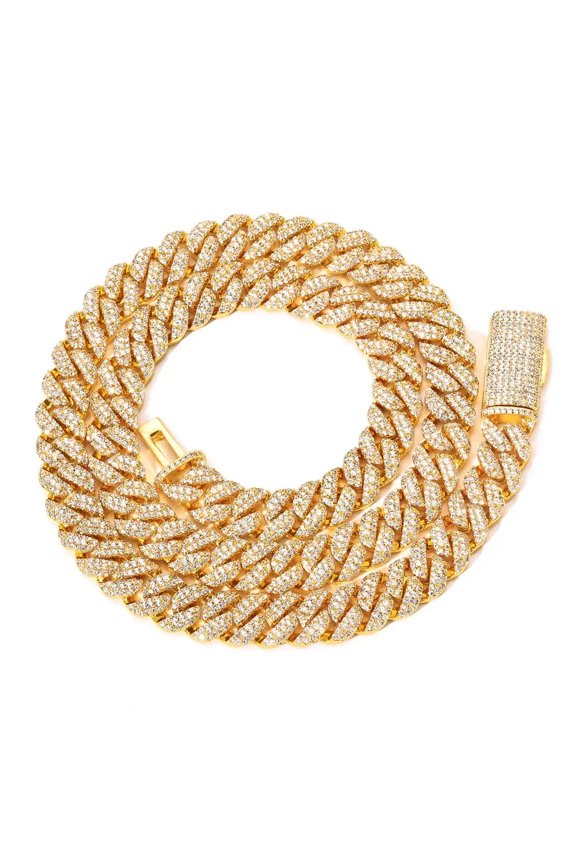 CARTIX Custom 10MM Triple Row Iced Cuban Chain Personalized Hip Hop Jewelry for Men and Women