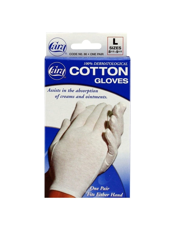 100% Dermatological Cotton Gloves, Large