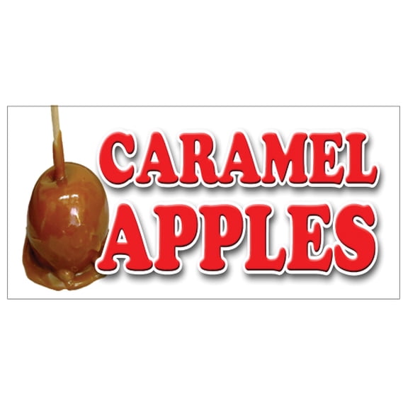 CARAMEL APPLES Concession Decal candy apple cart signs