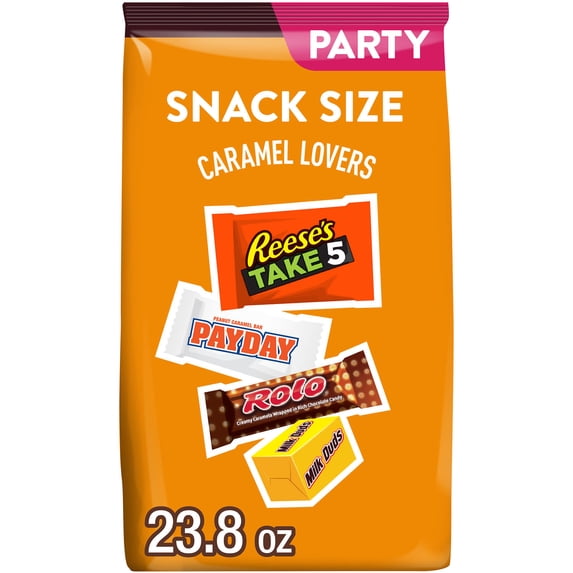 Hershey Assorted Caramel Flavored Snack Size, Candy Party Pack, 23.8 oz