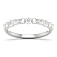 thumbnail image 1 of CARATS FOR YOU 0.11 Carat White Natural Diamond Bow Design Stackable Ring For Women In 14K White Gold(I-J Color, I2-I3 Clarity) Ring Size-6.5, 1 of 6