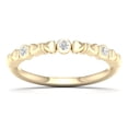 thumbnail image 1 of CARATS FOR YOU 0.11 Carat White Natural Diamond Bow Design Stackable Ring For Women In 14K Yellow Gold(I-J Color, I2-I3 Clarity) Ring Size-11, 1 of 6
