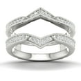 thumbnail image 1 of CARATS FOR YOU 1/3 Cttw Round White Natural Diamond Milgrain Contour Enhancer Engagement Wedding Band Ring Guard In 10K White Gold (Color : I-J, Clarity : I2-I3, 0.33 Carat), Ring Size-6.5, 1 of 7