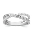 thumbnail image 1 of CARATS FOR YOU 1/3cttw Round Cut White Natural Diamond In 14K White Gold Plated Criss Cross Diamond Ring (0.33 Carat, I-J Color, I2-I3 Clarity) Ring Size-5, 1 of 5